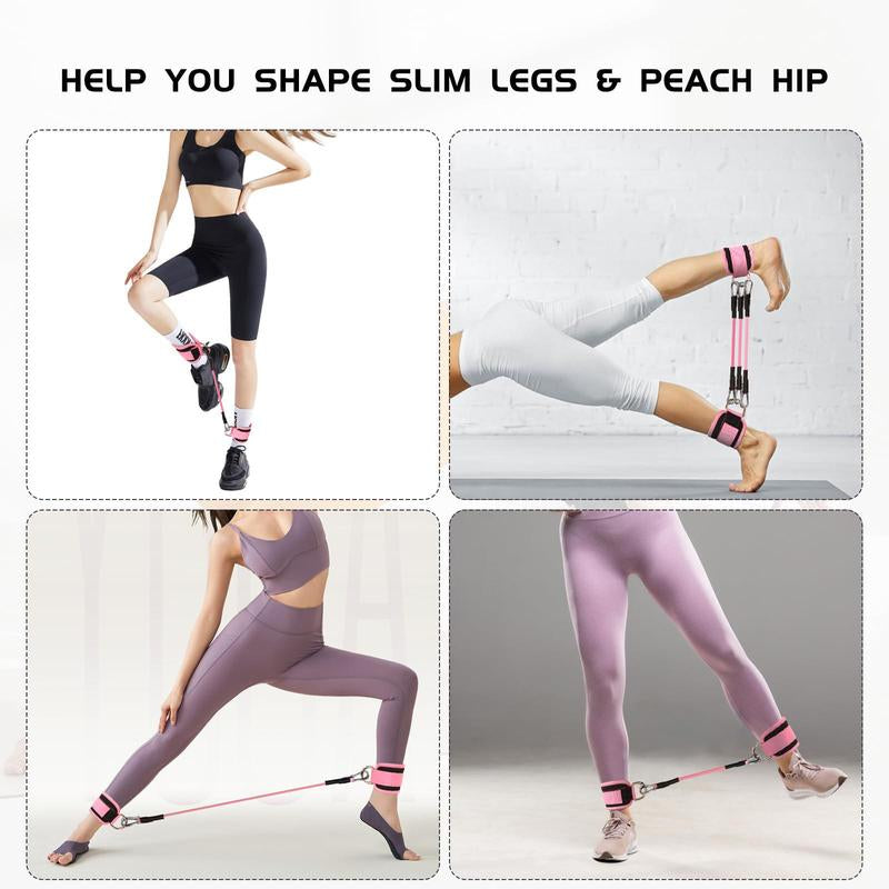Resistance Band with Ankle Strap, 6 Counts/Set Hip Lift Ankle Resistance Band, Elastic Trainer, Shaping Equipment for Home Gym, Christmas Gift