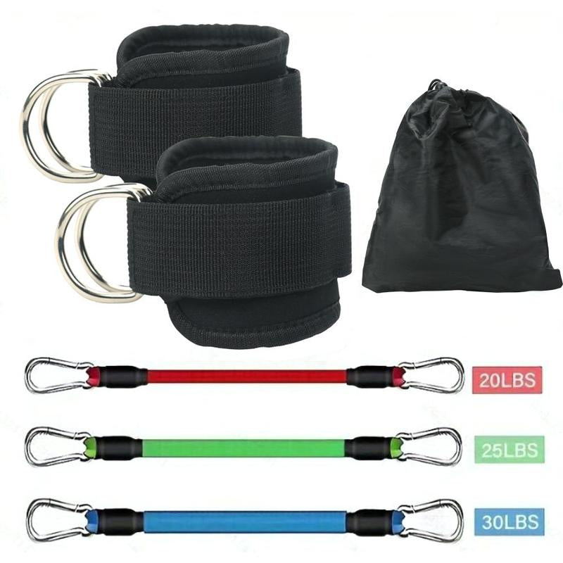 Resistance Band with Ankle Strap, 6 Counts/Set Hip Lift Ankle Resistance Band, Elastic Trainer, Shaping Equipment for Home Gym, Christmas Gift