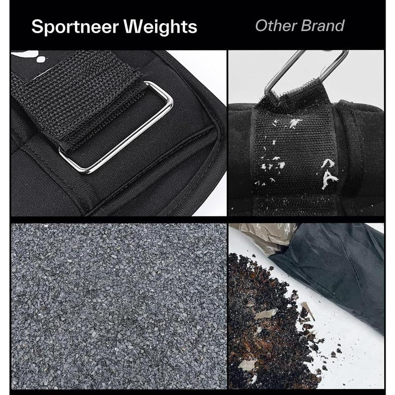 Sportneer Adjustable Ankle Weights 1 Pair 2 4 6 8 10 Lbs Leg Weight Straps for Women Men, Weighted Ankle Weights Set for Gym,Fitness, Workout,Walking, Jogging,1-5 Lbs Each Ankle, 1 Pair 2-10 Lbs