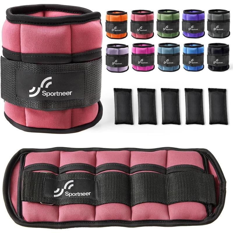 Sportneer Adjustable Ankle Weights 1 Pair 2 4 6 8 10 Lbs Leg Weight Straps for Women Men, Weighted Ankle Weights Set for Gym,Fitness, Workout,Walking, Jogging,1-5 Lbs Each Ankle, 1 Pair 2-10 Lbs