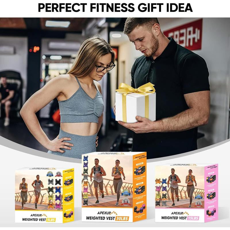 Adjustable Weight Vest 5Lbs-30Lbs for Men & Women - Workout Vest with Reflective Stripe for Running, Strength Training & Fitness