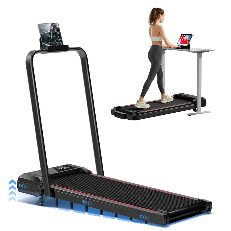 UMAY Walking Pad Treadmill with Incline, under Desk Treadmill with Diamond Pattern Running Belt, Lightweight Running Machines for Home Office with LED Display