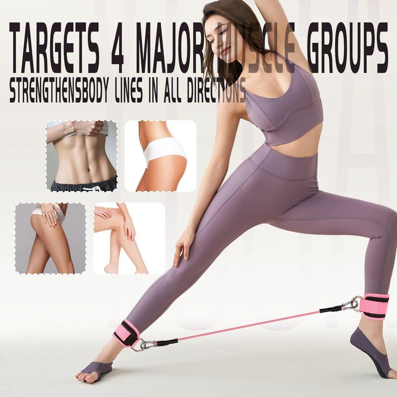 Resistance Band with Ankle Strap, 6 Counts/Set Hip Lift Ankle Resistance Band, Elastic Trainer, Shaping Equipment for Home Gym, Christmas Gift