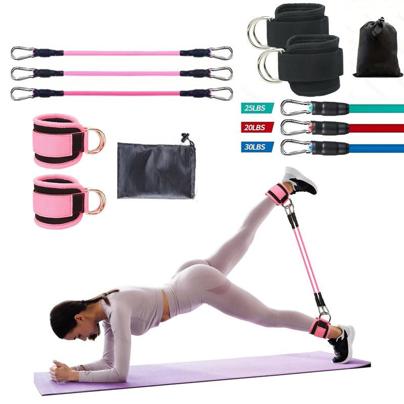 Resistance Band with Ankle Strap, 6 Counts/Set Hip Lift Ankle Resistance Band, Elastic Trainer, Shaping Equipment for Home Gym, Christmas Gift