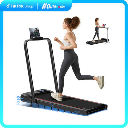 UMAY Walking Pad Treadmill with Incline, under Desk Treadmill with Diamond Pattern Running Belt, Lightweight Running Machines for Home Office with LED Display