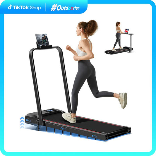 UMAY Walking Pad Treadmill with Incline, under Desk Treadmill with Diamond Pattern Running Belt, Lightweight Running Machines for Home Office with LED Display