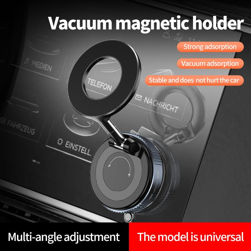 Springtok Magnetic Car Phone Holder for Magsafe, Ultra Vacuum Suction Cup Phone Mount 360° Cell Phone Holders for Your Car Accessories Compact Smartphone Adjustable Folding Grip Cellphone Stand Black Phone Holder for Car