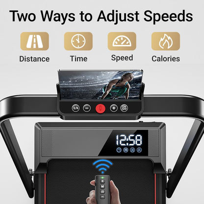 UMAY Walking Pad Treadmill with Incline, under Desk Treadmill with Diamond Pattern Running Belt, Lightweight Running Machines for Home Office with LED Display